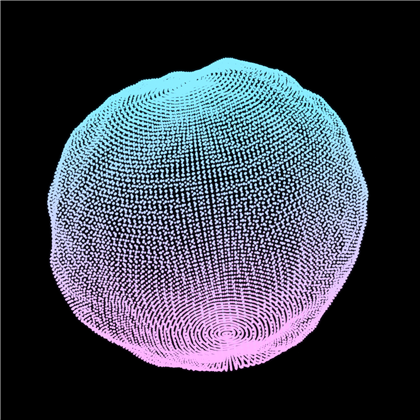 Animated point cloud blob preview